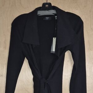 Talbots Black Tie-Front Cardigan Sweater